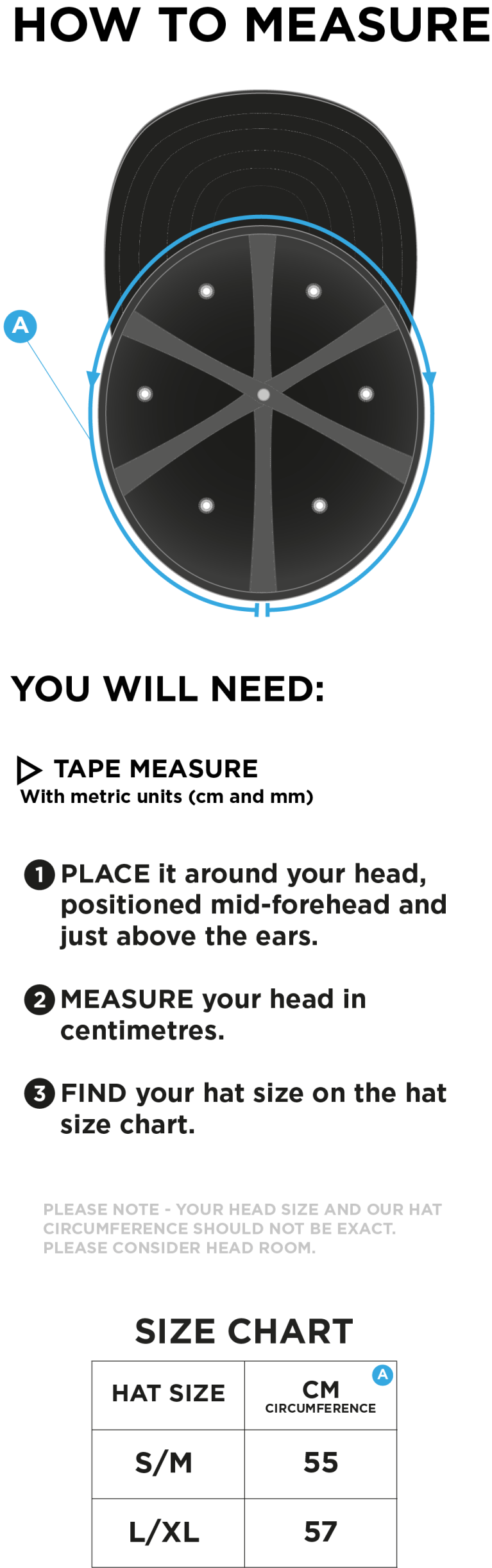 Old Sharlston CC - Fuse Flexi Cap - Size Guide